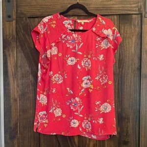 Elegant Floral Pink Blouse